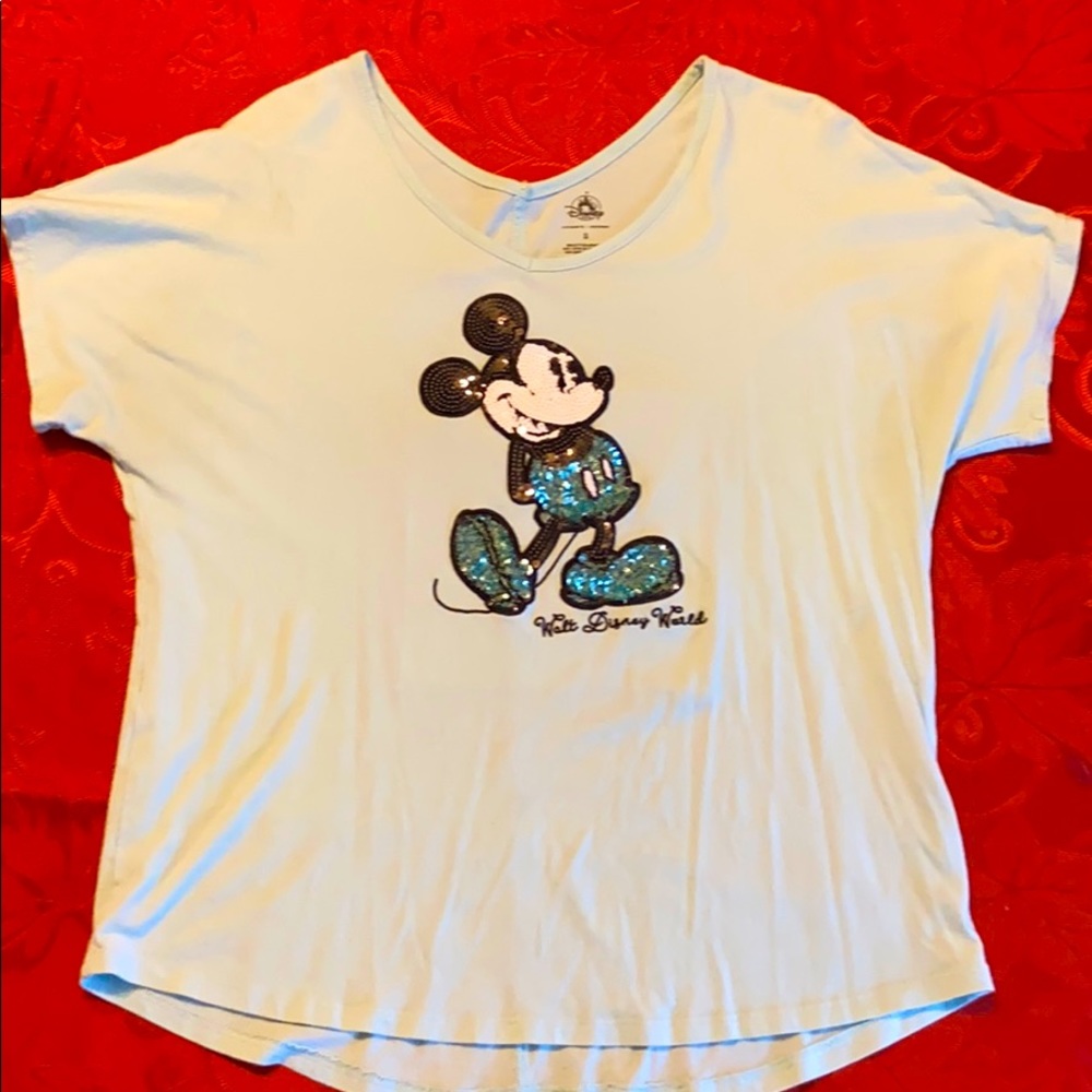 Disney Parks Glittery Mickey T-Shirt